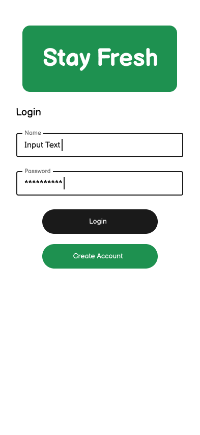 StayFresh - Food Inventory Tracker - Login Page